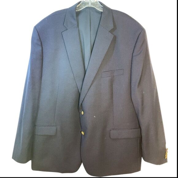 Lauren Ralph Lauren MENS Blazer 50r Navy Blue Gold Button Sportscoat Jacket - Picture 1 of 14